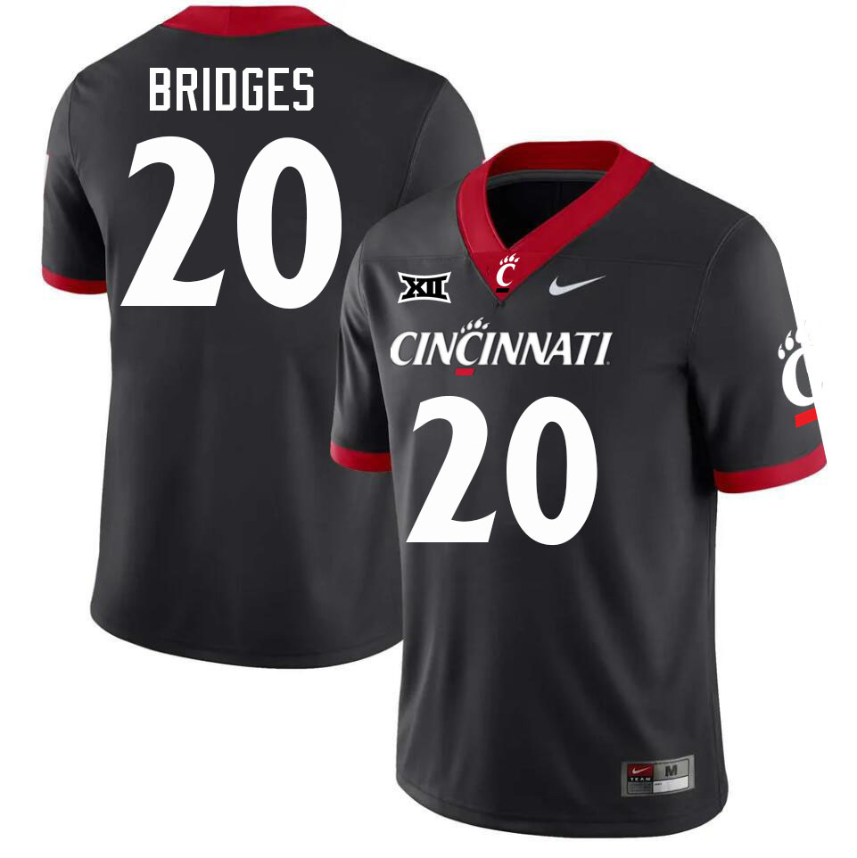 Cincinnati Bearcats #20 Oliver Bridges Big 12 Conference College Football Jerseys Stitched Sale-Black